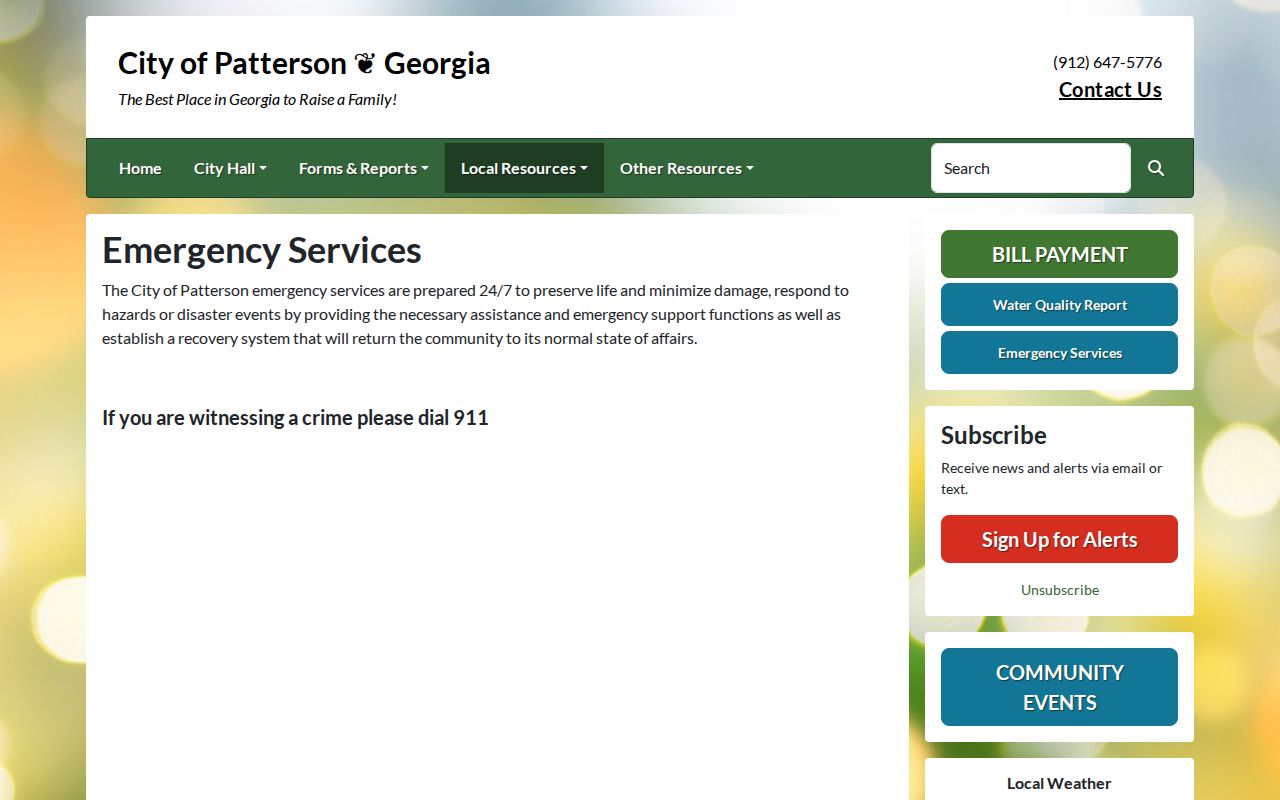 Patterson public-safety alert interface for city records and notices